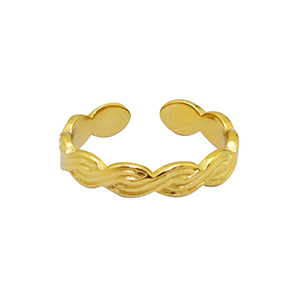 Stainless steel rings twist Gold
