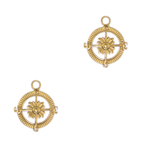 Stainless steel charms compass Gold