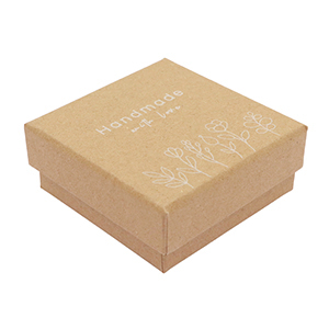 Jewellery (gift) box "handmade with love"&nbsp;flowers Brown