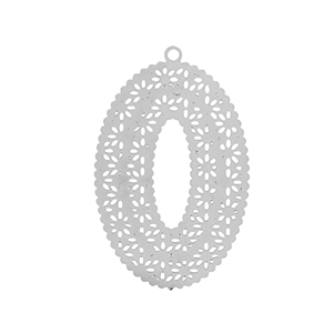 Stainless steel charms bohemian oval Silver