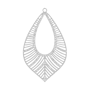 Stainless steel charms bohemian leaf Silver