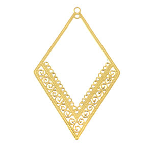Stainless steel charms bohemian rhombus Gold