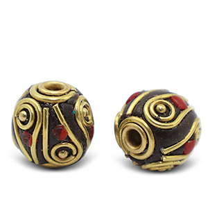 Bohemian beads Red-Antique Gold