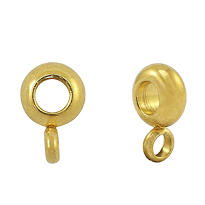 Stainless steel beads disc with eye Gold