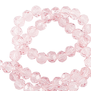 Top faceted beads 6x4mm disc Pale Pink