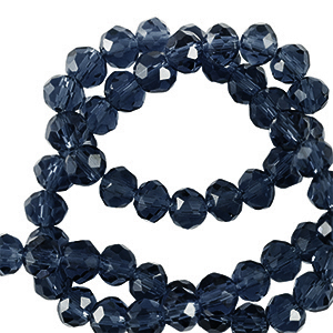 Top faceted beads 3x2mm disc Navy Blue