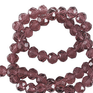 Top faceted beads 3x2mm disc Aubergine Purple