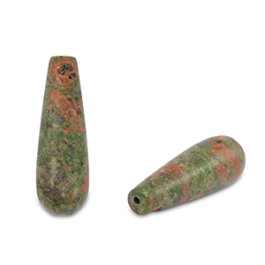 Natural stone beads Unakite drop Pink-Green