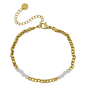 Stainless steel bracelets Gold-White
