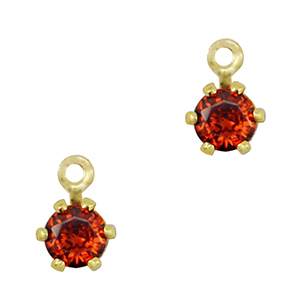 Crystal glass charms Red-Gold