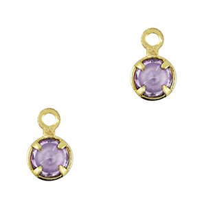 Crystal glass charms Purple-Gold