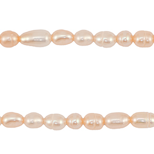 BQ Freshwater pearls rice 4-7x4-5mm Peach Rose