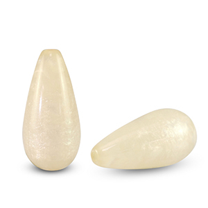 Polaris Elements drop shaped beads Polmo Prosecco White