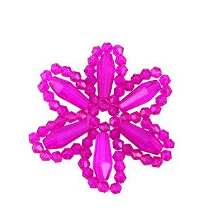 Top Faceted charms flower Neon Fuchsia Pink