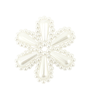 Statement charms flower Pearl White