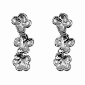 Stainless steel earrings / earpin flower Silver