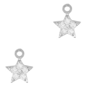 Brass TQ metal charms star Silver