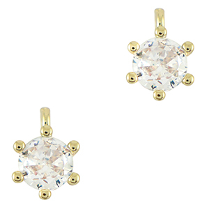 Brass TQ metal charms  zirconia Gold