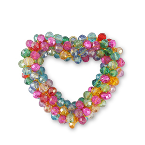 Top Faceted charms heart multicolour