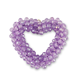 Top Faceted charms heart purple