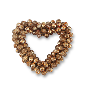 Top Faceted charms heart copper brown