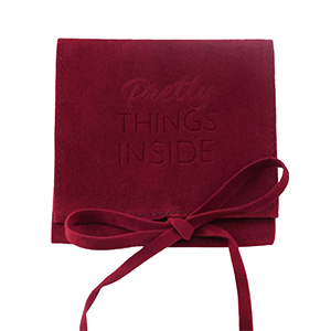 Jewellery Bag "Pretty things inside" Burgundy Red