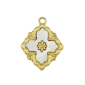 Stainless steel charms flower Gold