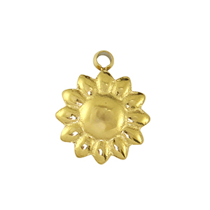 Stainless steel charms flower Gold
