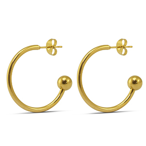 Stainless steel earrings 25mm Gold