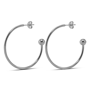 Stainless steel earrings 38mm Silver