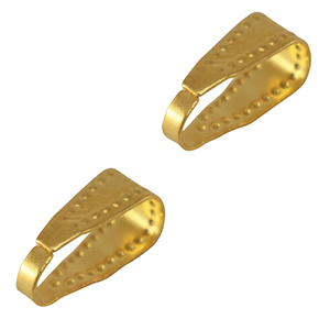 Stainless Steel findings oval pinch bail Gold