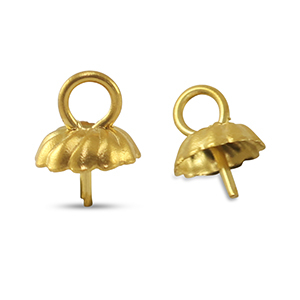 Stainless steel findings end cap for beads Gold