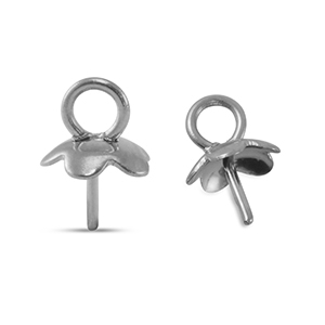 Stainless steel findings end cap for beads Silver