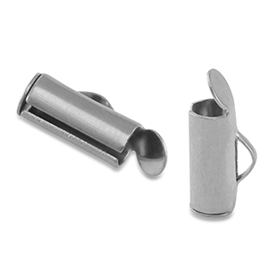 Stainless steel findings slider end cap Silver