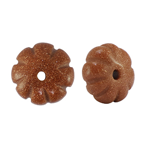 Natural stone beads glass flower Glitter Brick Brown