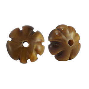 Natural stone beads Tigereye flower Golden brown