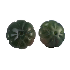 Natural stone beads Calcite flower Dark Green