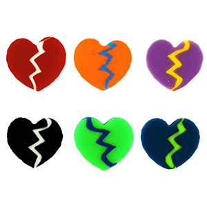 Polymer beads broken heart Multicolor