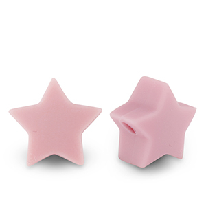 silicone beads star Vintage pink