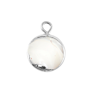 BQ Freshwater pearls charm round Silver-Natural White