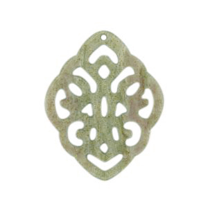 Resin pendants rhombus baroque Ash Grey-Green