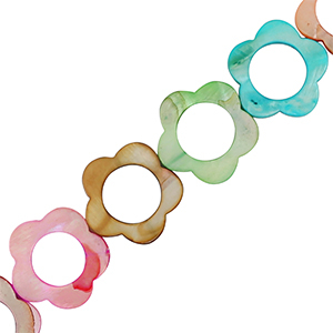 Shell beads flower Multicolour