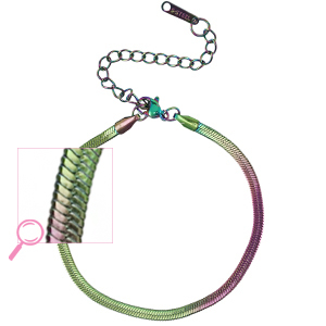 Stainless steel bracelets snake Purple-Green-AB Coating