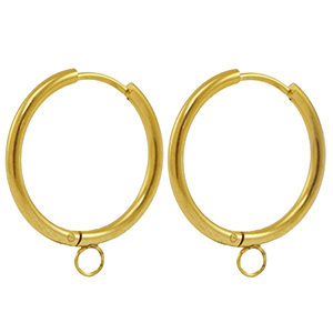 Stainless steel earrings creole 22mm Gold