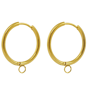 Stainless steel earrings creole 20mm Gold