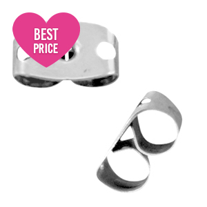Stainless steel earring backs Silver
