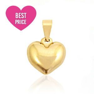 Stainless steel charms heart rounded Gold