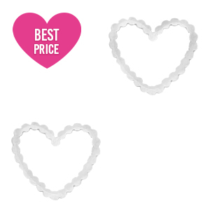 Stainless steel charms/connector heart Silver