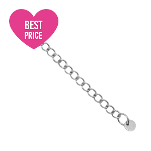 Stainless Steel findings extension chain coin 4mm Silver