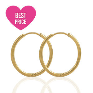 Stainless steel earrings creole 17mm Gold